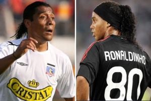VIDEO | La especialidad de la casa: Kalule Meléndez le pegó un patadón a Ronaldinho en partido amistoso