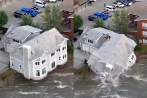 VIDEO | Una casa se derrumbó y cayó al río por las inundaciones en Alaska