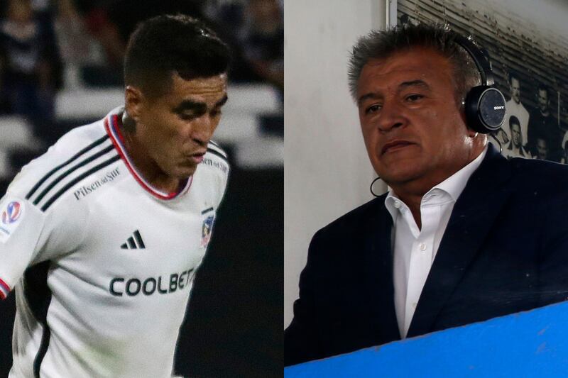 A la izquierda el delantero paraguayo Darío Lezcano y e la derecha el comentarista Claudio Borghi.