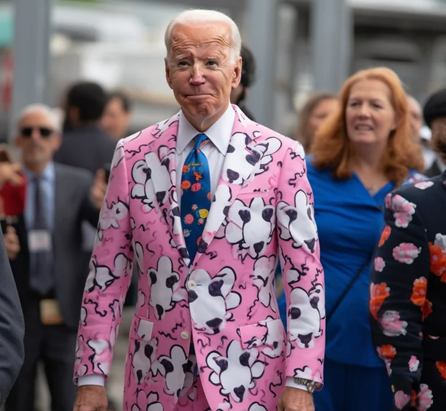 Joe Biden, presidente de Estados Unidos, con traje de Hello Kitty