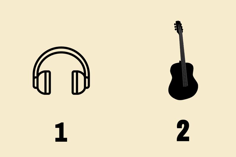 audífono y guitarra