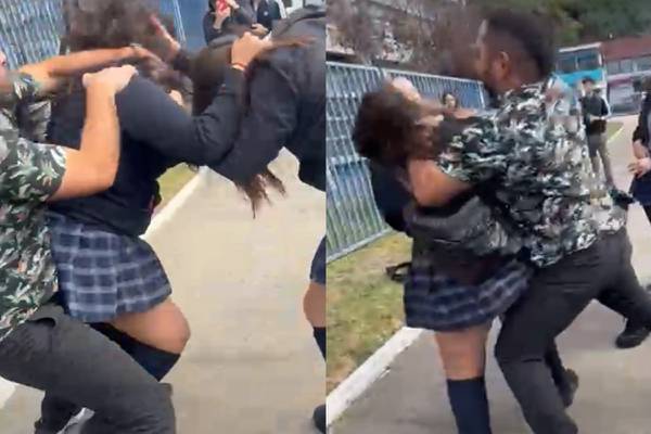 VIDEO | Apoderado golpeó a una estudiante en medio de una riña en liceo de Talcahuano