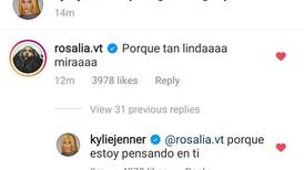 Rosalía se une al clan Kardashian con mensajes en español con Kylie