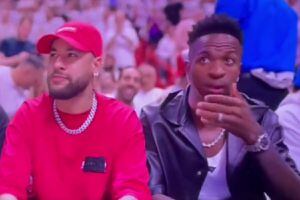 VIDEO | Vinícius Jr protagonizó incómodo momento en las Finales de la NBA: su rostro lo dice todo 