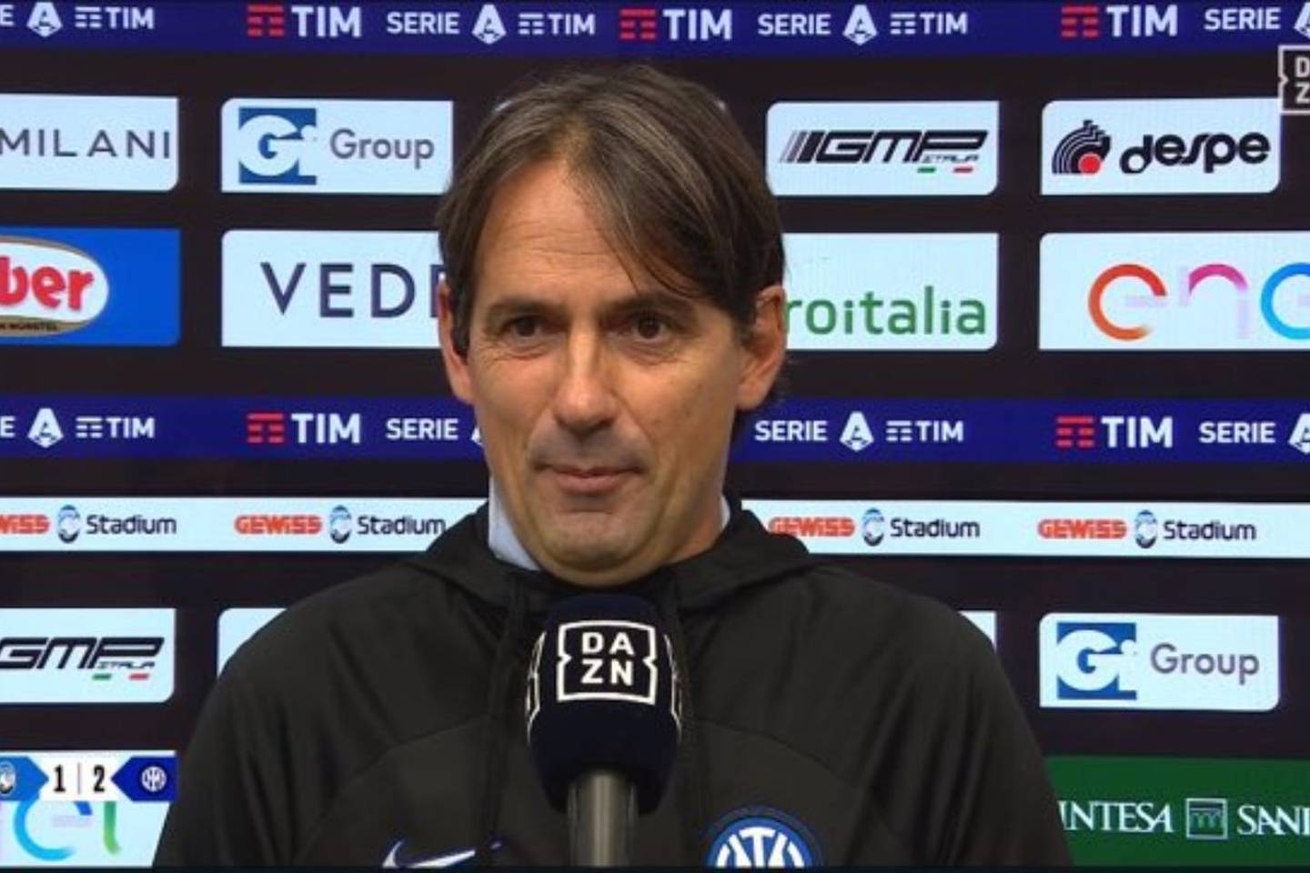 El entrenador del Inter de Milán, Simone Inzaghi, en la conferencia de prensa posterior al triunfo sobre Atalanta.
