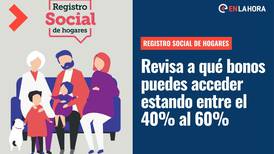 Registro Social de Hogares: Estos son los beneficios que puedes recibir si estás entre el 40% y 60% de vulnerabilidad social