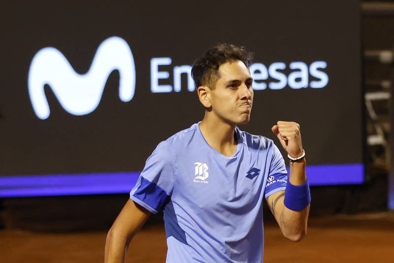 Alejandro Tabilo festeja en el ATP 250 de Santiago.