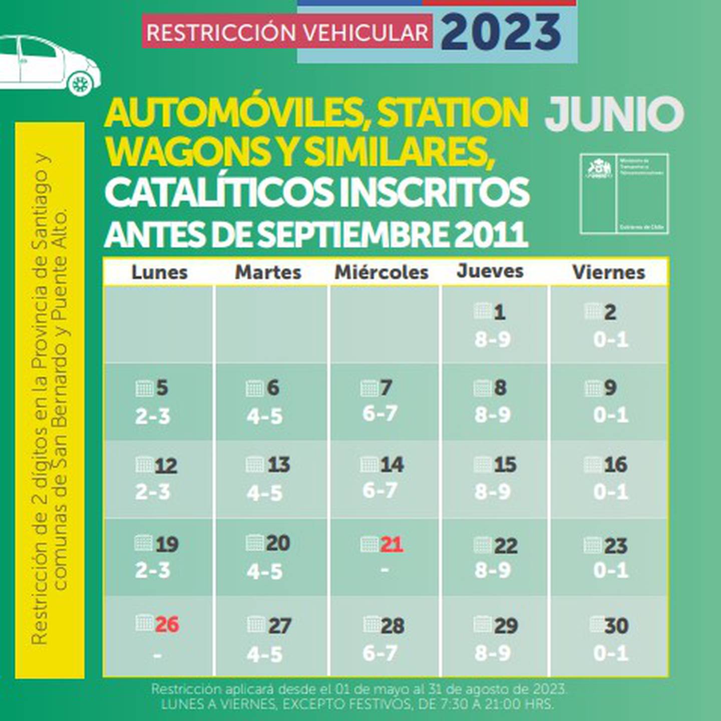 Restricción Vehicular Junio 2023