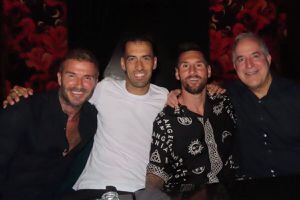 David Beckham se fue de fiesta con Lionel Messi y Sergio Busquets