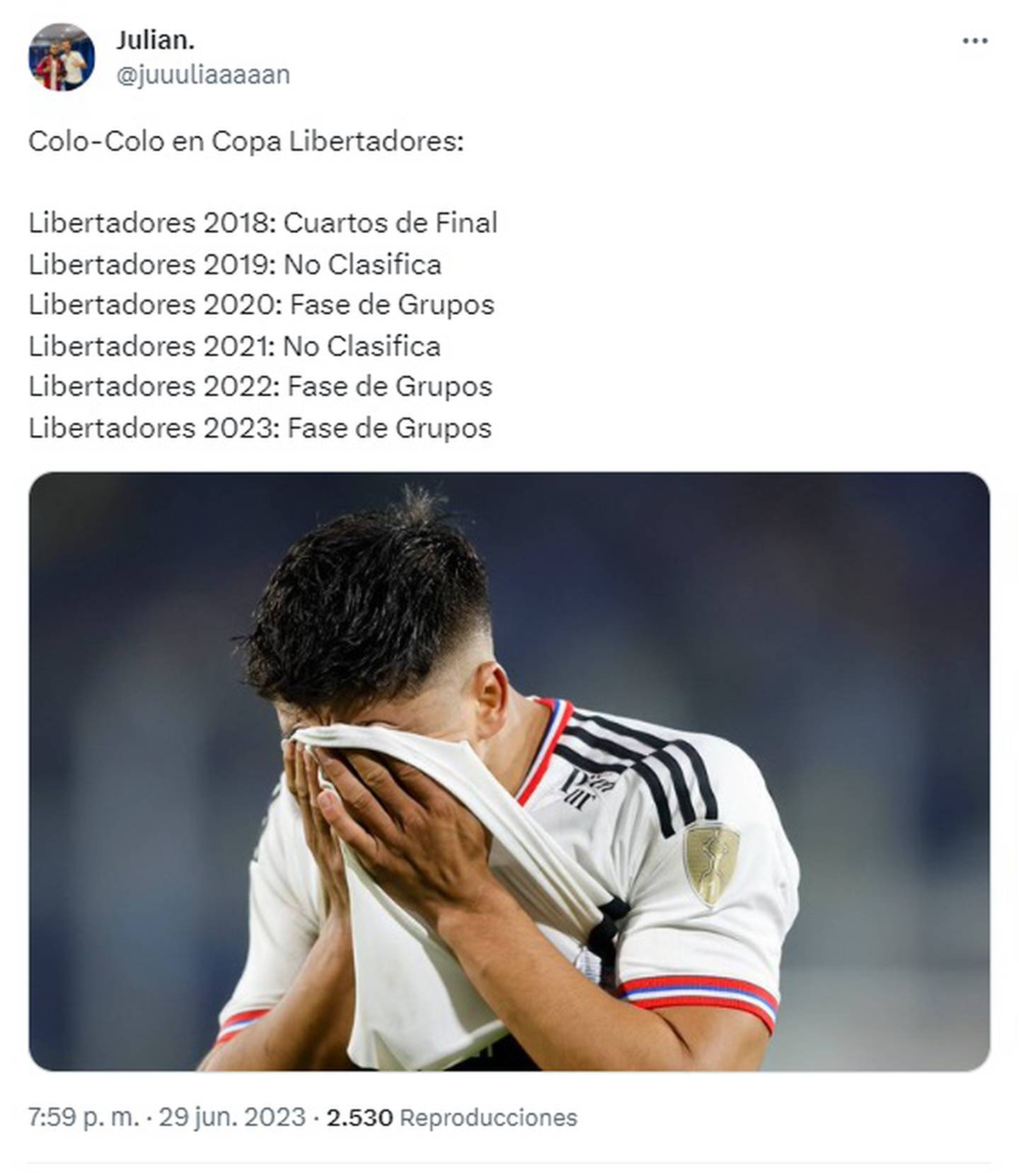 Memes tras la eliminación de Colo Colo de la Copa Libertadores.