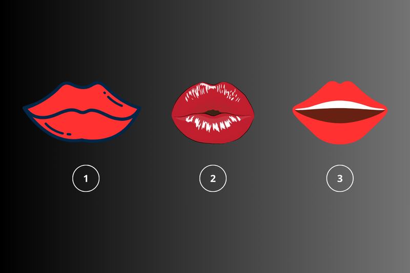 tres tipos de boca para elegir en este test de personalidad.