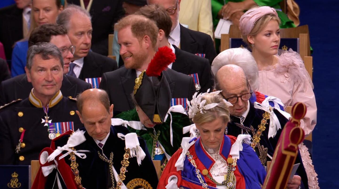 El duque de Sussex en la ceremonia de coronación del rey Carlos III