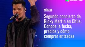 Segundo concierto de Ricky Martin en Chile: Conoce la fecha, precios y cómo comprar entradas