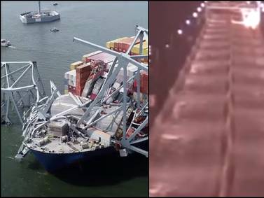 Baltimore: Video de cámara de tráfico revela el momento previo al derrumbe del puente