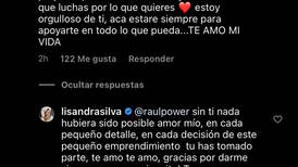 "Estoy orgulloso de ti": El romántico mensaje de apoyo de Raúl Peralta a Lisandra Silva