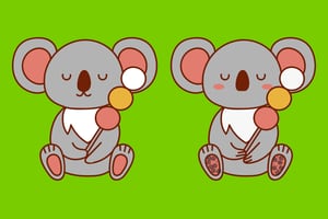 Test visual: ¿Cuáles son las 4 diferencias entre los koalas?