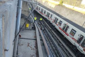 VIDEO | Así quedó el tren descarrilado en la Línea 1 del Metro de Santiago
