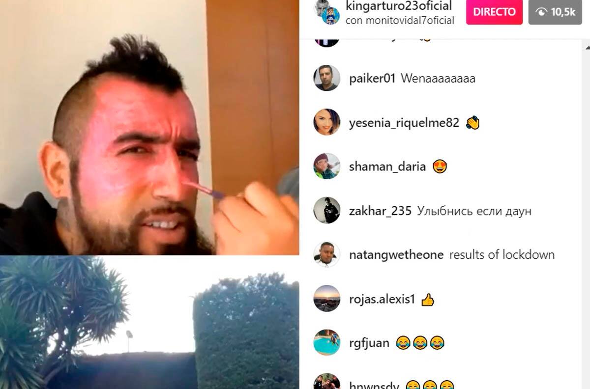 La simpática videollamada entre Arturo Vidal y su hijo en Instagram