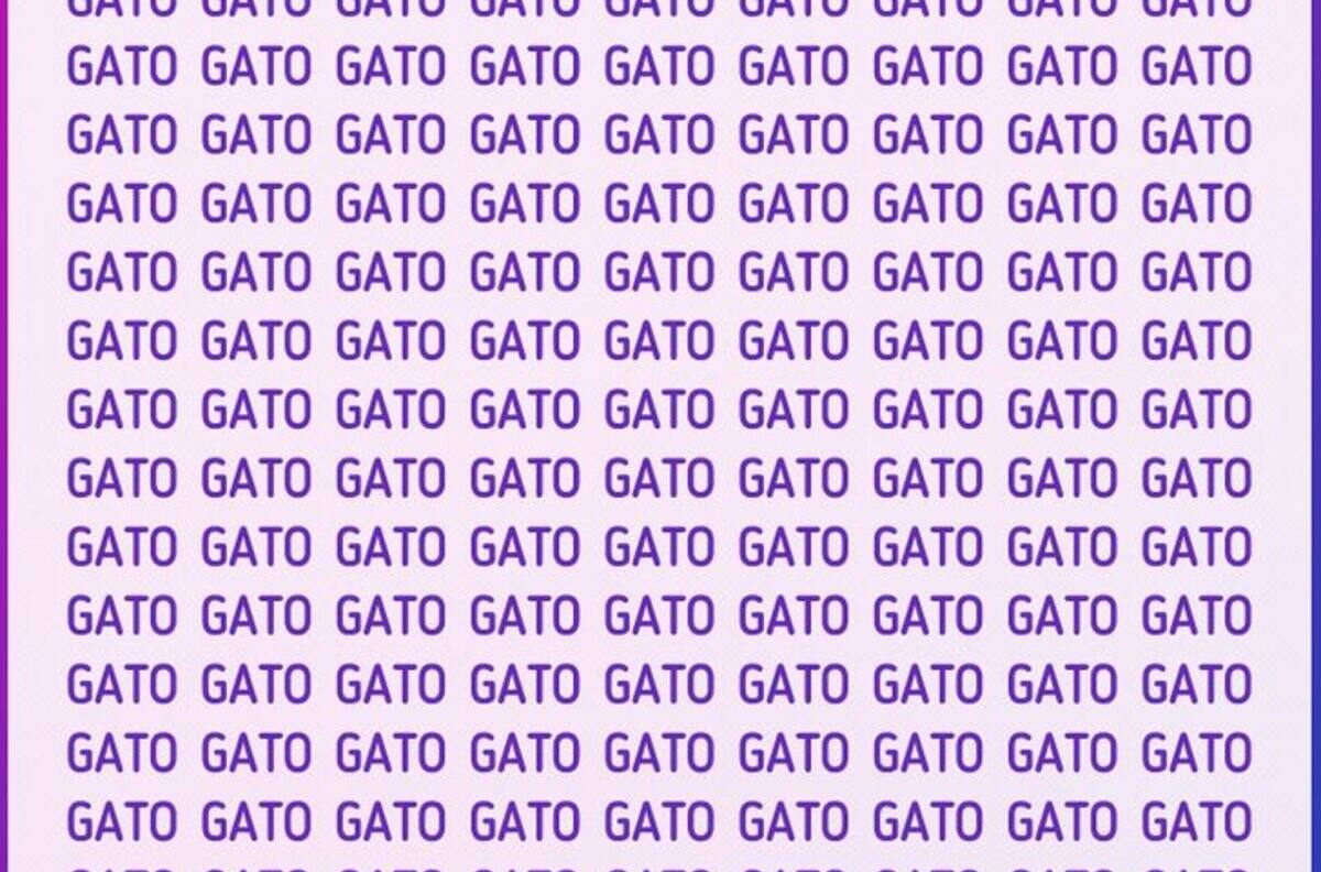 Test Visual: ¿Puedes encontrar la palabra diferente a GATO oculta en la imagen? Tienes 10 segundos