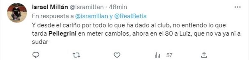 Críticas de hinchas del Betis contra Manuel Pellegrini