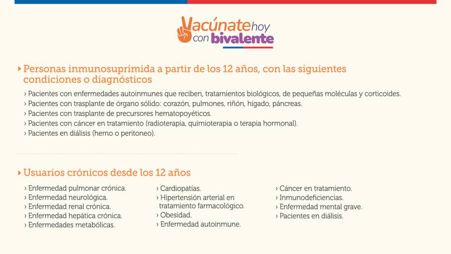 Desde el Minsal hacen el llamado a acercarse a los centros de vacunación para inocularse. Créditos: Minsal.