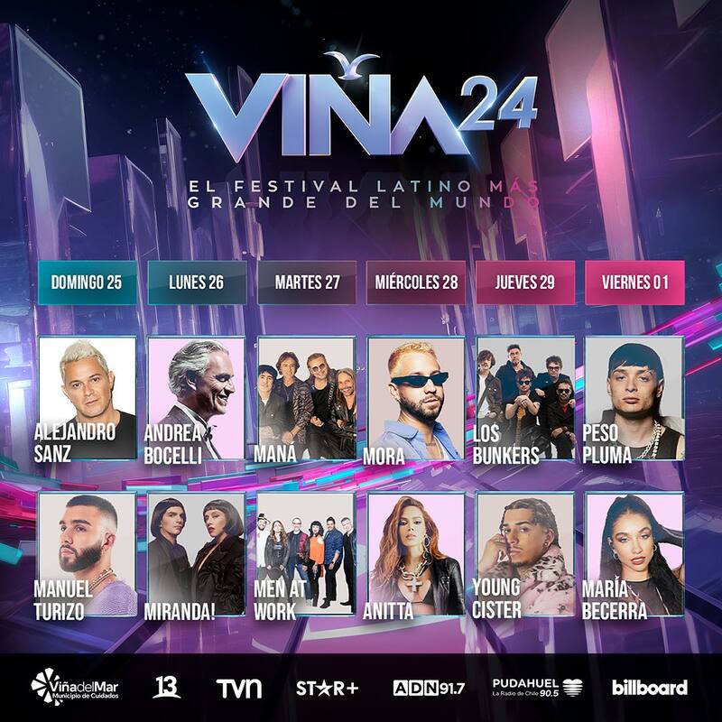 Programación diaria Festival de Viña 2024