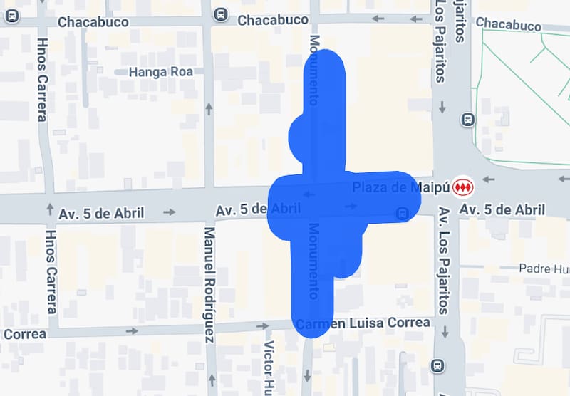 El corte está fijado a pasos de la estación de Metro Plaza de Maipú. Foto: Enel.