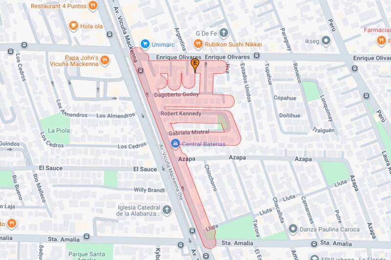 Una rotura de matriz obligó a interrumpir el suministro de agua de emergencia en la comuna capitalina. Créditos: Aguas Andinas.