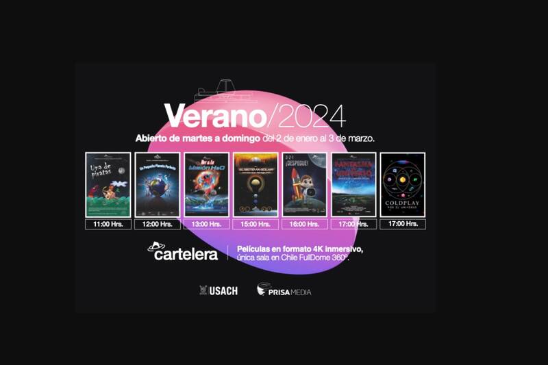 Esta es la cartelera del Planetario este verano.