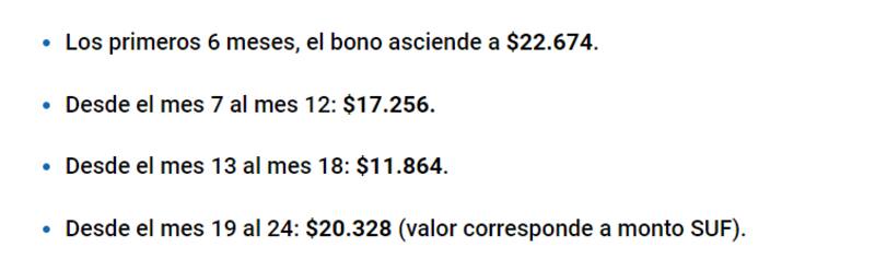 Nuevos montos del Bono Dueña de Casa.