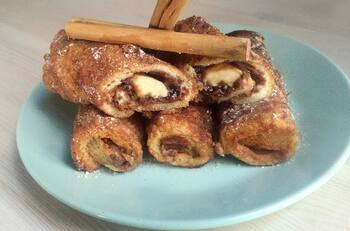 ¿Ganas de algo rico? Prepara esta exquisita receta de rollitos franceses de pan de molde, plátano y canela