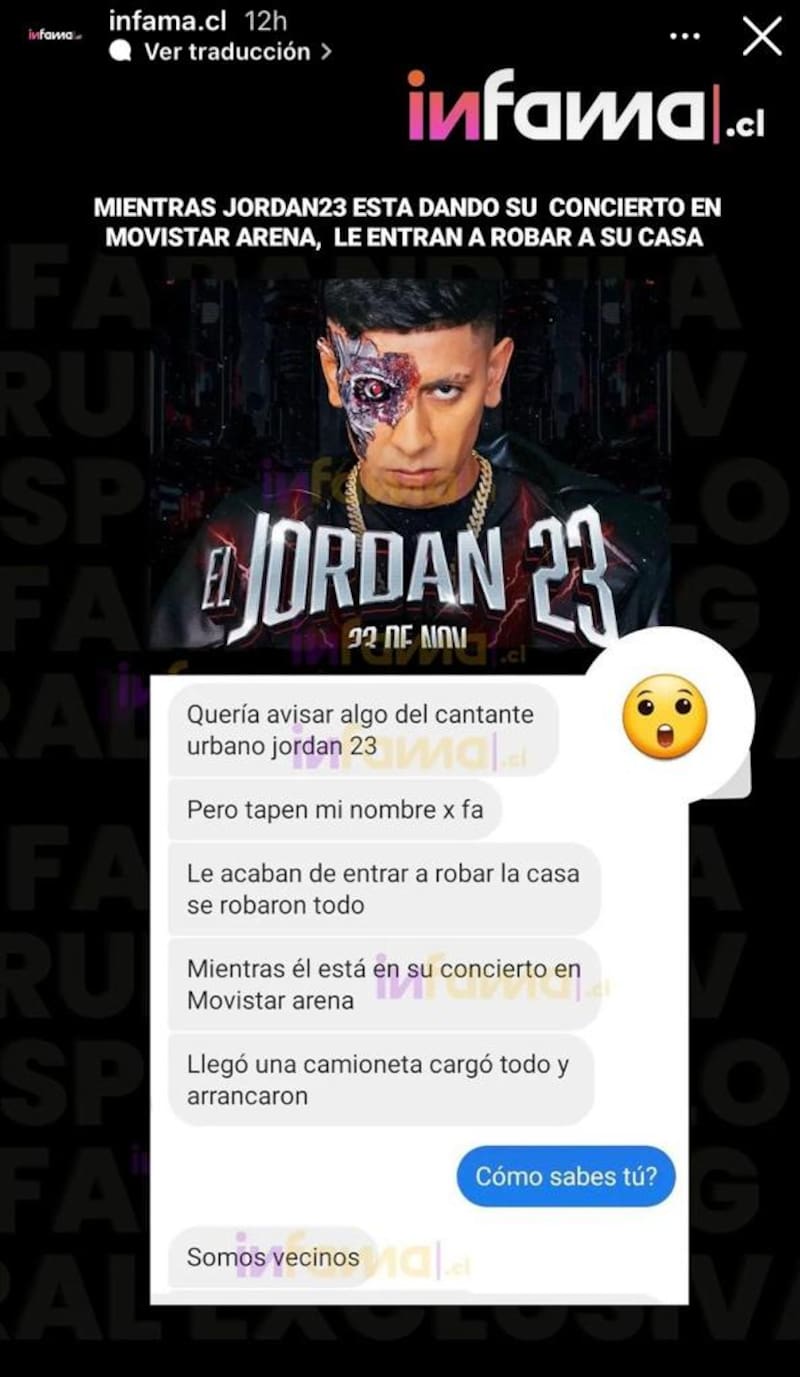 Aseguran que Jordan 23 fue víctima de robo en su casa durante la realización de su concierto.