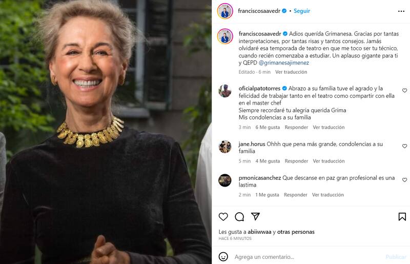 Pancho Saavedra homenajeando a Grimanesa Jiménez.