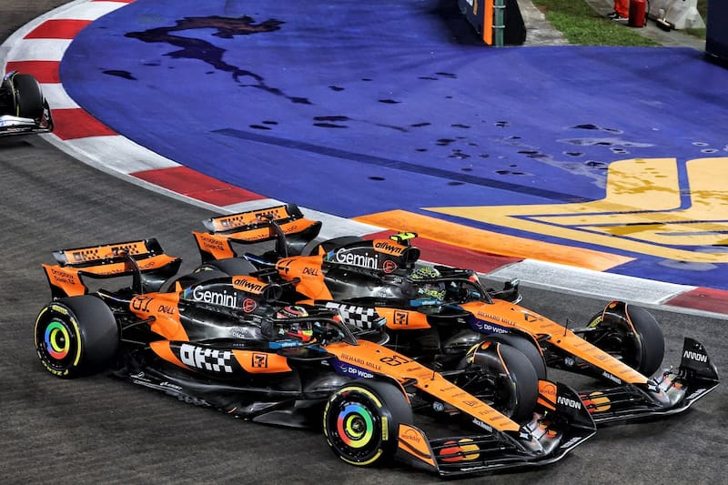 Lando Norris y Oscar Piastri han luchado todo el año por el título. EFE