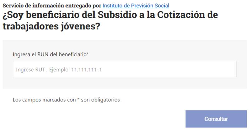 Así se ve la página donde puedes conocer si eres posible beneficiario y postular al subsidio.