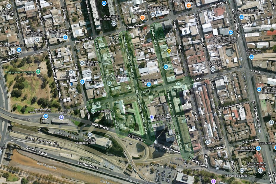 Sector afectado por el corte de agua.
