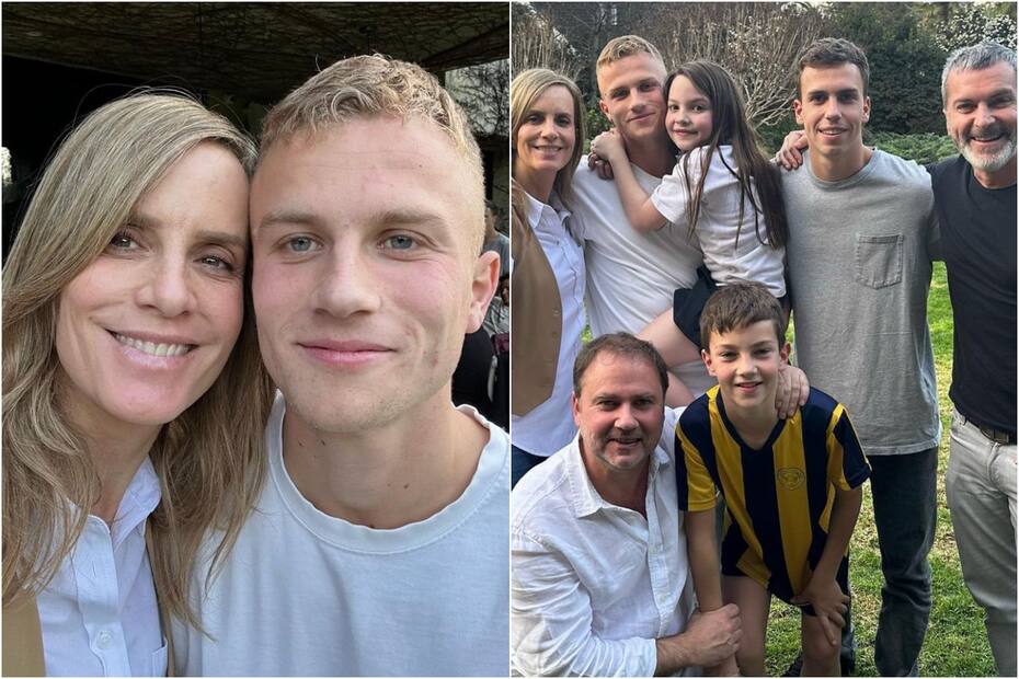 Diana Bolocco y las postales para despedir a su hijo, Pedro Cisternas. Fotos: Instagram.