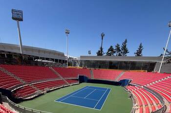 A nivel mundial: Así se ve la nueva superficie de cemento del Court Central del Nacional para la Copa Davis entre Chile y Perú
