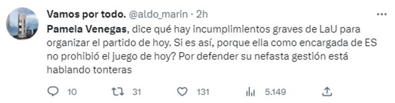 Pamela Venegas ha sido criticada por su función en Estadio Seguro