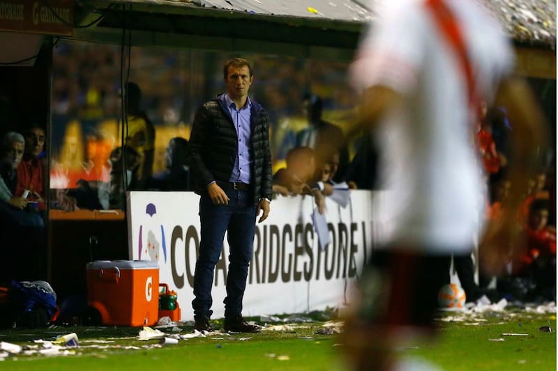 El Vasco dirigiendo en Copa Libertadores. Foto: Agencia Aton.