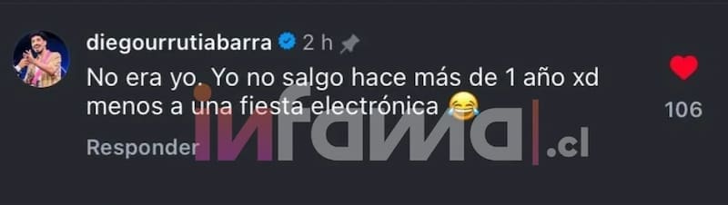La respuesta del humorista fue captada por el portal de farandula Infama.