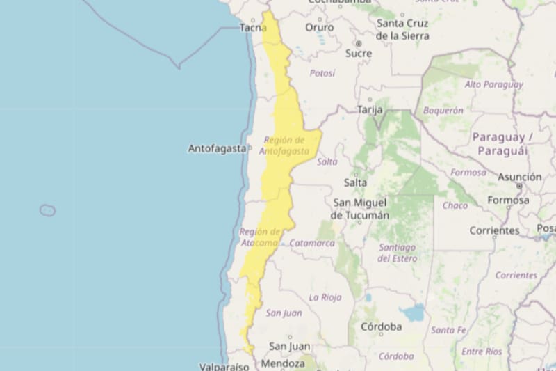 El fenómeno se extenderá desde el sur, afectando a cinco regiones del país. Créditos: DMC.