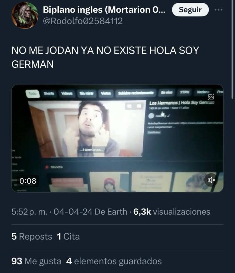 Germán Garmendia sufre hackeo de su canal de Youtube.