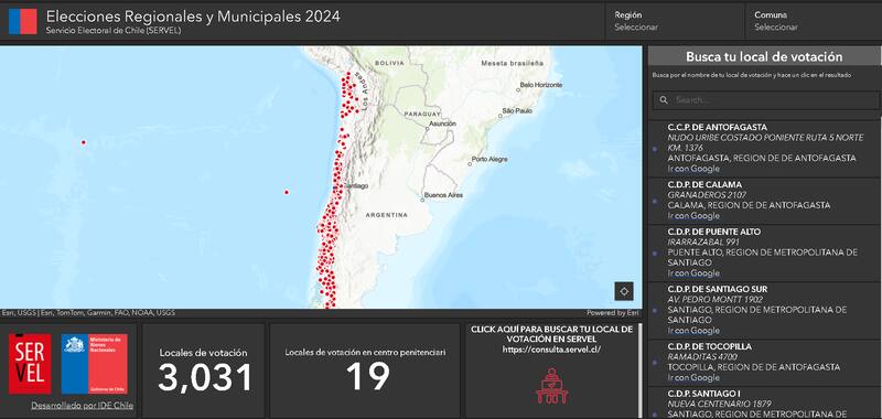 Buscador de local de votación para las Elecciones 2024.