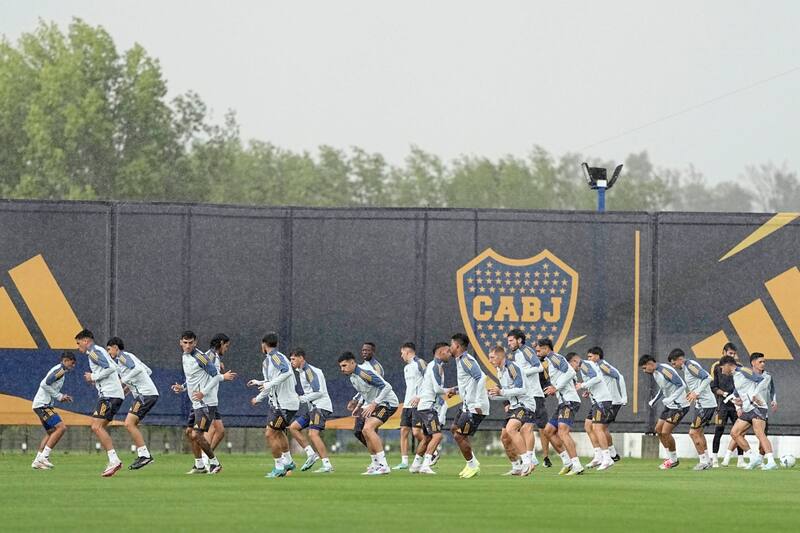 entrenando en Ezeiza.