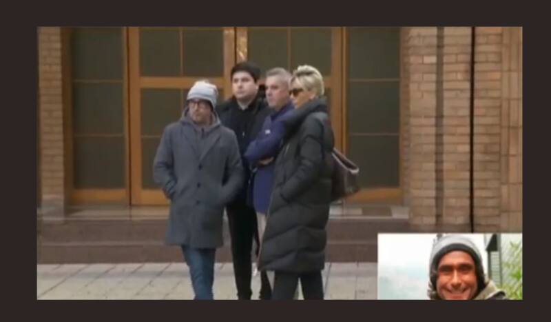 Raquel Argandoña y José Miguel Viñuela en velorio de Claudio Iturra.