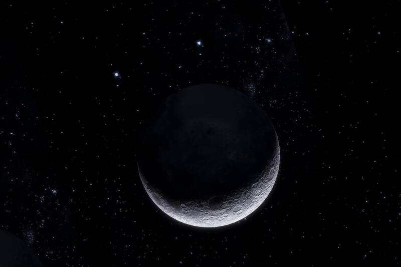 Se trata de una conjunción entre dos planetas y la Luna.