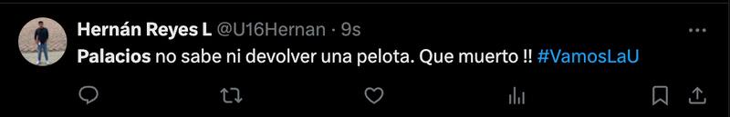 Hinchas de la U cuestionaron al Chorri Palacios.