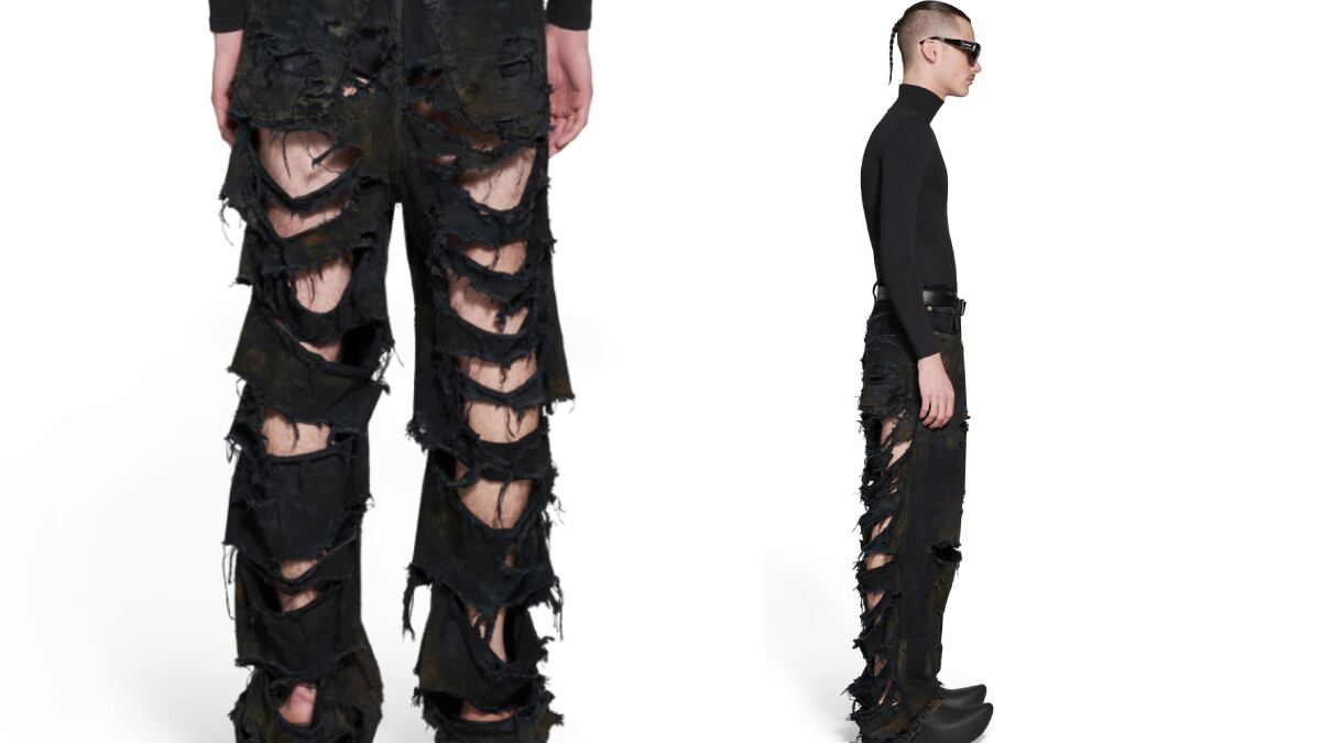 Nuevos jeans rotos de Balenciaga causan furor en redes sociales.