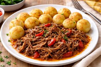 Carne mechada en olla a presión con papas duquesas: Esta receta es ideal para la cena de Navidad